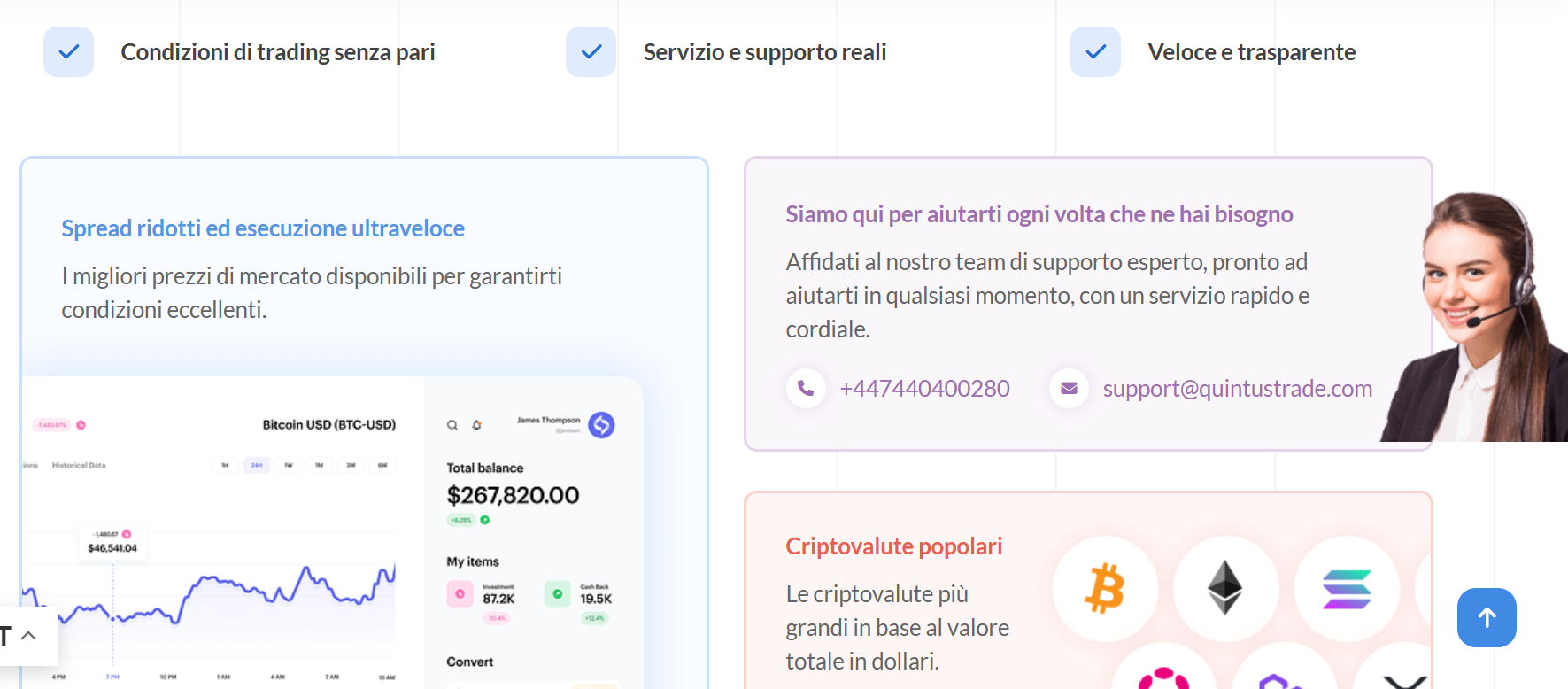 Quintustrade benefici