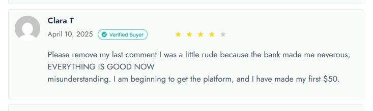User Review on BrentMarkets