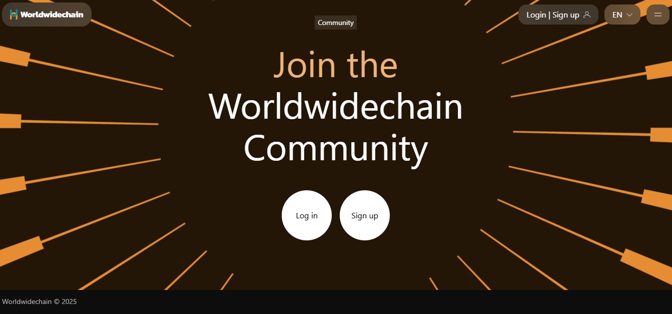 World Wide Chain SignUp/Login Page