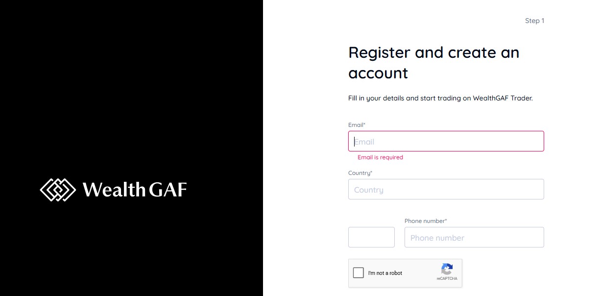 WealthGAF SignUp Page WealthGAF SignUp Page